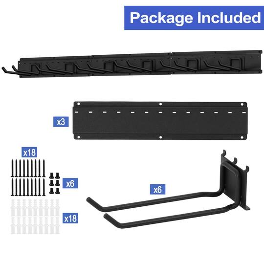 NEX™ 16.5" Black -Hook Garage Tool Wall Rack